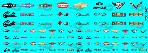 1/64 "Chevrolet" Assorted Emblems Decal SCR-0867 - Picture 2 of 3