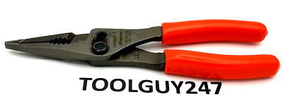 SNAP ON LN46ACF O ORANGE 7'' Soft Grip Long Nose Slip Joint Pliers  NEW USA TOOLS