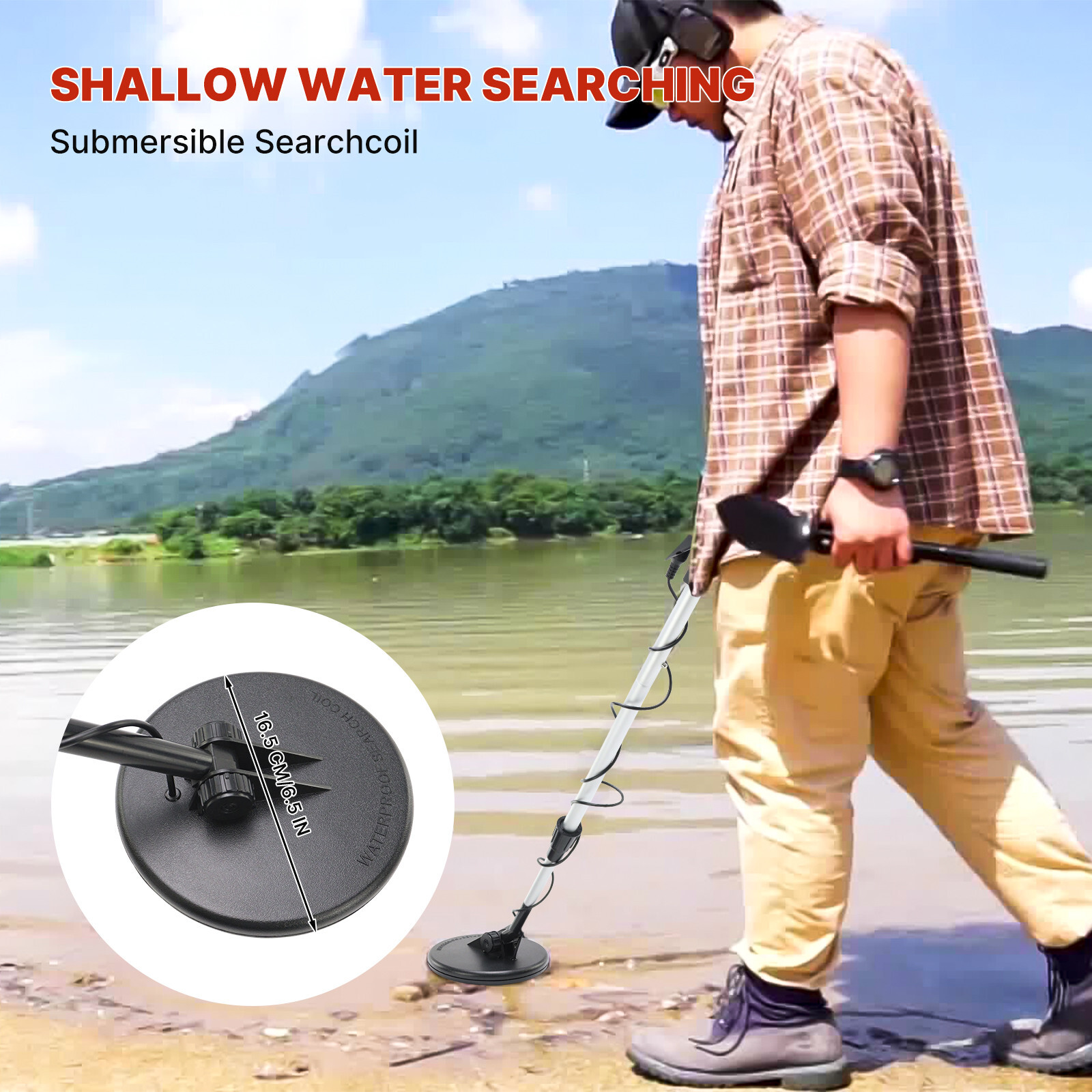 Metal Detector for Adults & Kids w/ 6.5" Search Coil Lightweight Gold Detector