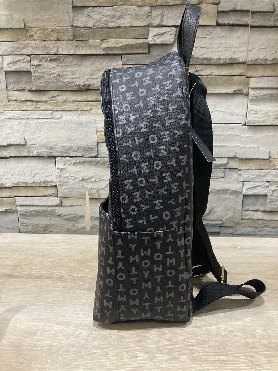 Brand New Tommy Hilfiger Women’s Tommy Logo Faux Leather Black Backpack. Tommy Hilfiger Faux Leather Exterior Backpack Bags  main image 3