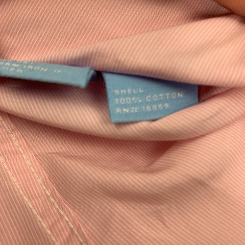 J. McLaughlin Men’s Button Front Dress Shirt Pink White Stripes XL - Picture 7 of 12