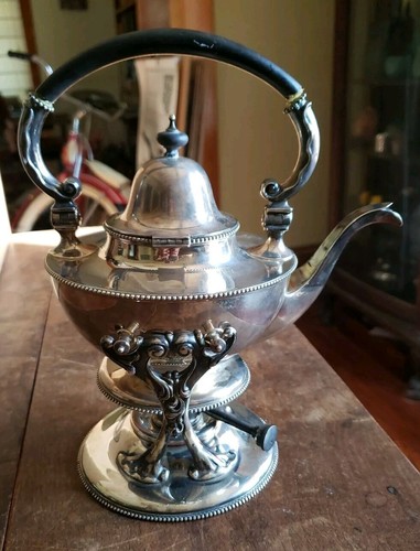 Antique DOMINICK & HAFF Sterling Silver Teapot & Tilting Stand-Project 1869