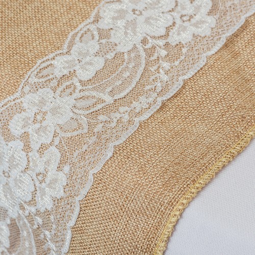 Burlap Linen Table Runner and Plastic Table Cloth Set Party Decor Tablecloth - Picture 48 of 60