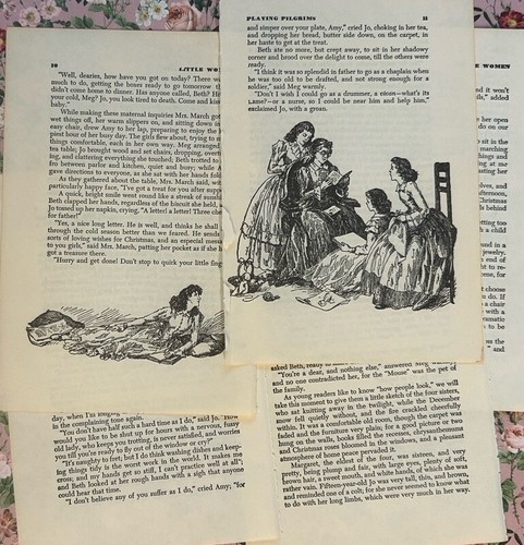 100 Antique Vintage Book Pages from 1887-1968 Books, variety of genres themes - Picture 3 of 20