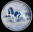 Welsh Springer Spaniel Blue & White Porcelain Plate Made in Sweden