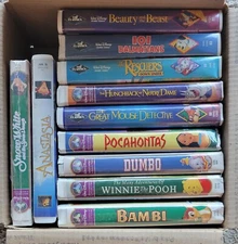 Vintage Lot Of 11 Children/Family VHS Movies In Clamshell  Disney