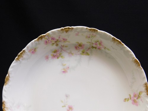 2 HAVILAND LIMOGES France Schleiger 141B Pink Green Floral Soup Bowls 7.5" - Picture 9 of 13