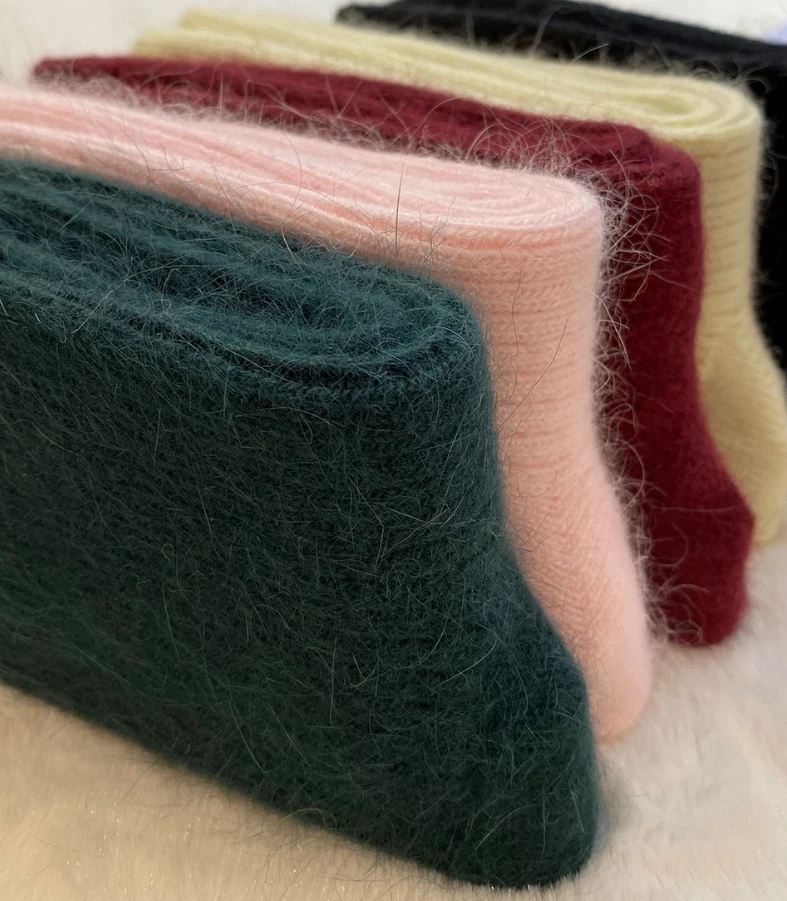 3Pairs Women 100%Wool Fanshion Crew Socks Thicken Thermal Boot Multicolor Winter - Image 3 of 4