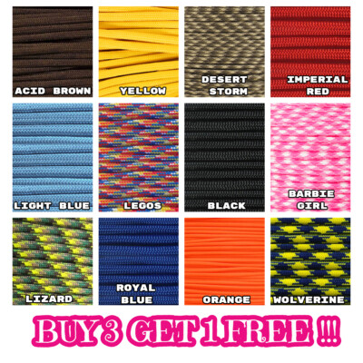 550 Paracord Parachute Cord  Spec Type III Lanyard Mil 7 Strand Core ( 50 Feet )