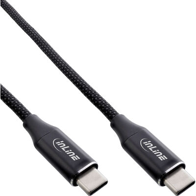 InLine  Magnetic USB-C  Kabel, USB-C  Stecker / Stecker, 100W, schwarz, 2m