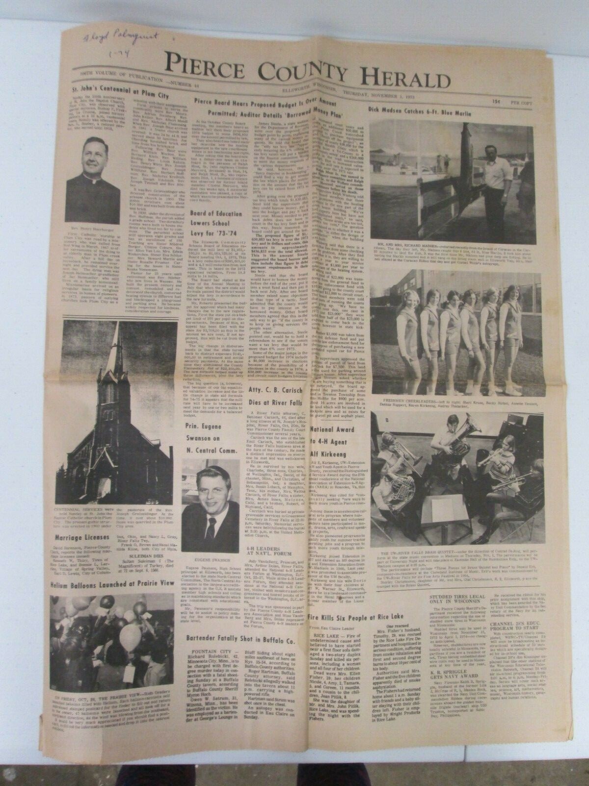 Pierce County Herald Newspaper Ellsworth Wisconsin Thursday November 1