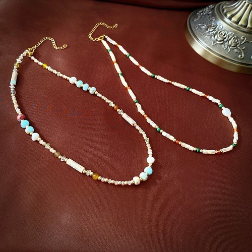 Baroque pearl natural stone necklace simple temperament clavicle chain - Bild 6 von 11