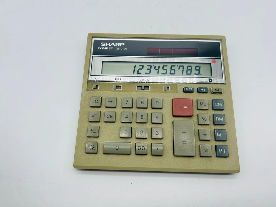 Sharp 12-Digit Desktop Calculator QS-2130 Compet Twin Power Dual Solar & Battery - Image 3 of 4