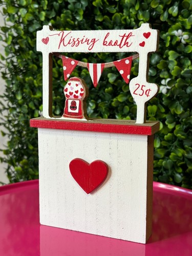 Kissing Booth Valentine's Day Holiday Decor 5.5" (H) x 3.25" (L) x 0.75" (W) - Picture 2 of 8