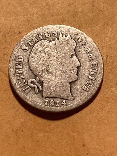 1914 P Barber Dime - AG/G - As Shown! (#748)