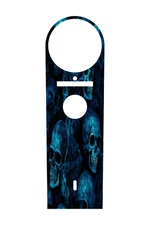 Blue Skulls Metal Dash Panel Insert. Fits 94 - 07 Harley Road King. USA