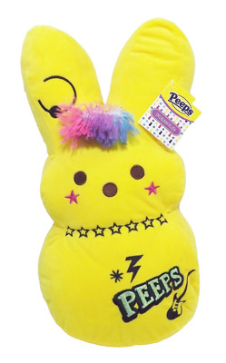 Peeps Emo Plush Bunny Punk Piercings Yellow Easter 17 in NWT