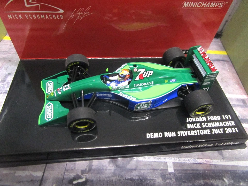 F1 JORDAN Ford Cos 191 Demo Run Silverstone 2021 Mick Schumacher Minichamps 1:43 - Bild 4 von 4