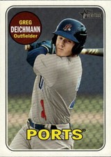 2018 Topps Heritage Minor League Greg Deichmann #165 Stockton Ports
