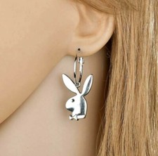 PLAYBOY BUNNY RABBIT HOOP EARRINGS. 30MM