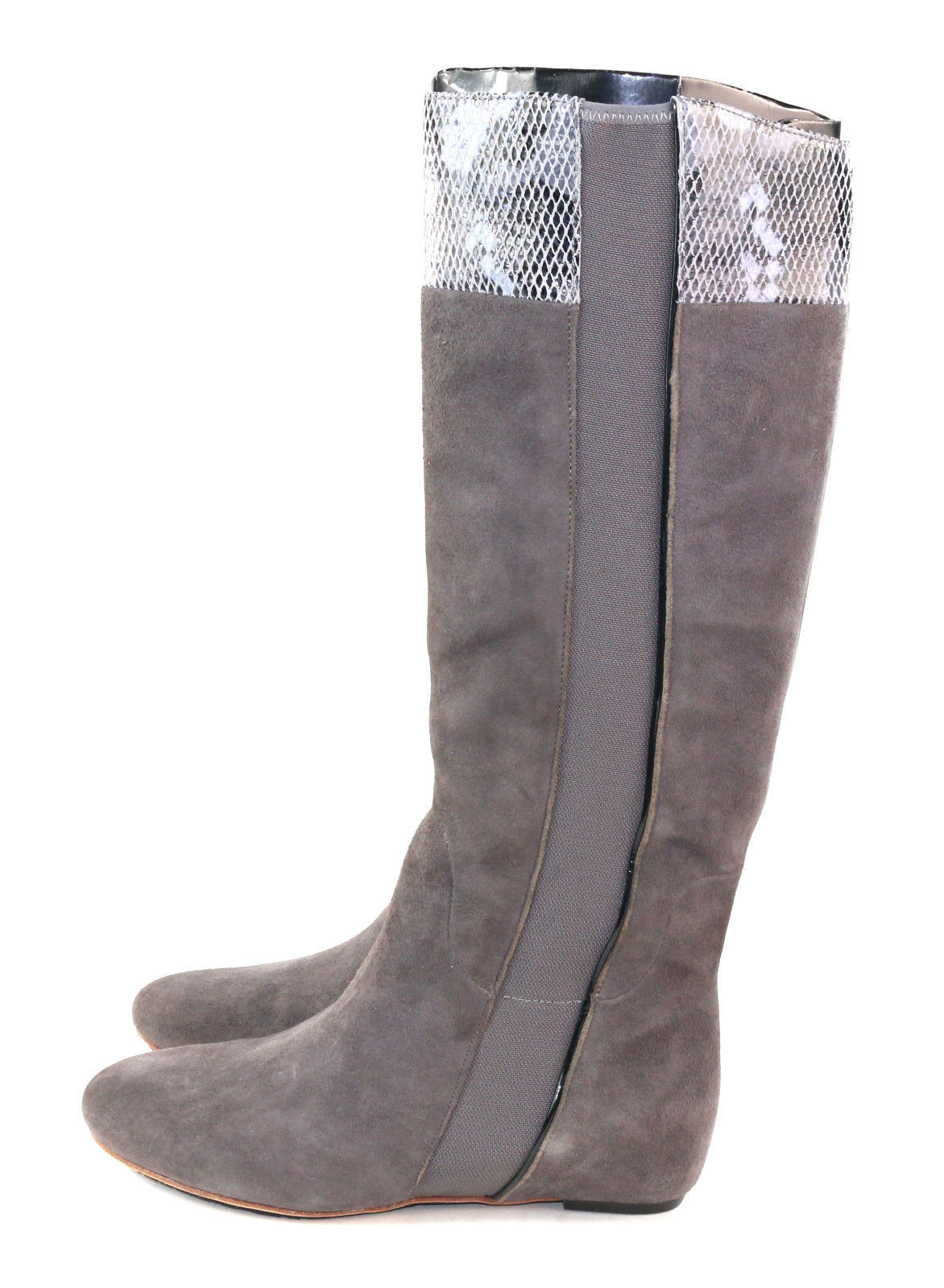 TSUBO Women's Galena Snake Knee HIgh Boot Charcoal Grey Suede Size 6 M TSUBO Women's Galena Snake Knee HIgh Boot Charcoal Grey Suede Size 6 M