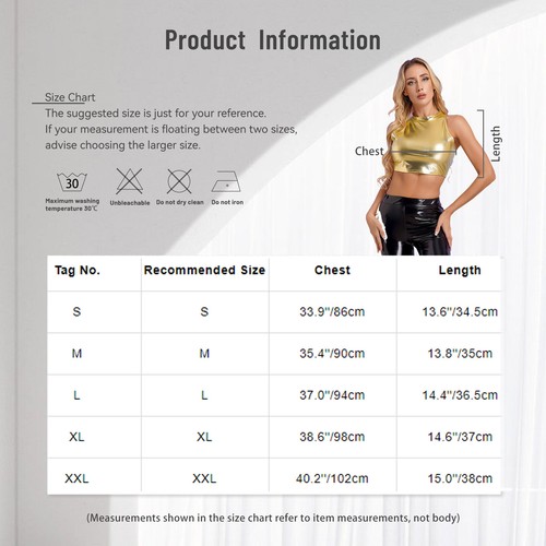 Womens Crop Tops Mock Neck Tank Top Sleeveless Vest For Nightclub Party T-Shirt - Bild 38 von 92