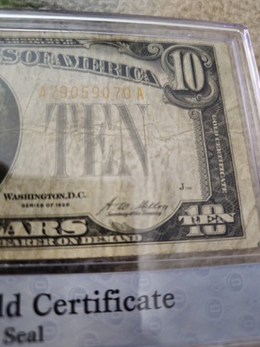 1928 $10 Gold Certificate United States Ten Dollar Bill - Picture 12 of 15