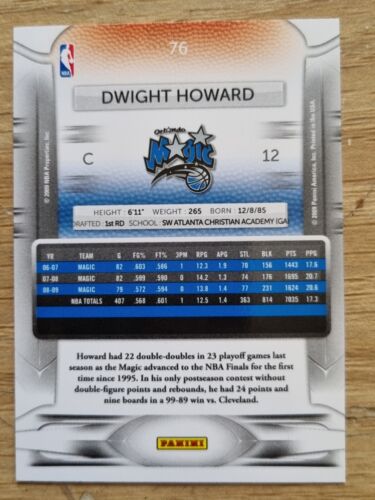 2009-10 Panini Prestige #76 Dwight Howard - Magic - Picture 2 of 2