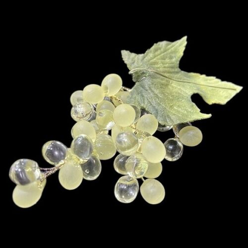 Remplissage bol à fruits MCM vintage Lucite acrylique raisins vert 5 grappes milieu du siècle - Photo 6 sur 10