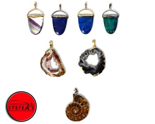 Seven Mineral Necklace Pendants - Ammonite - Lapis Lazuli - Others - Rk31325a