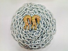 (2) NEW 5/16"x 20' Grade 43 Logging Chains - Made in USA - With G70 Grab hooks