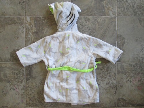 ST EVE SWIM Boy's XS 3/4 Shark Cotton Hooded Bath Robe Beach Cover Up Cotton - Picture 9 of 9