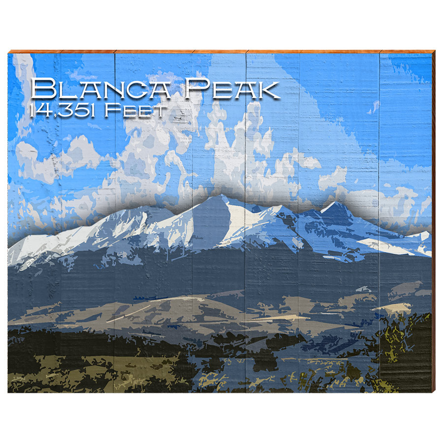 Arte Blanco Peak Colorado impreso en madera real MOU27-30" X 24"