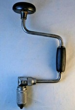 VINTAGE MADE IN USA RATCHETING HAND DRILL 10" WOODWORK TOOL CLEAN TESTED