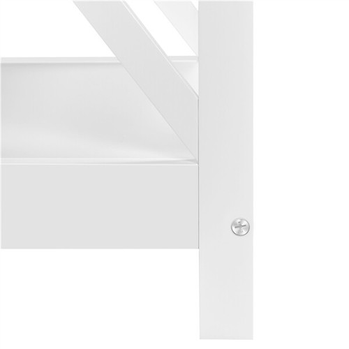 Tavolino Lato a 3 Ripiani Comodino Camera da Letto da Salotto in Legno Bianco - Foto 11 di 12