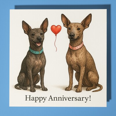 Inka Orchidee Hunde Happy Anniversary Karte - Personalisierte Hundekarte - Frau Ehemann