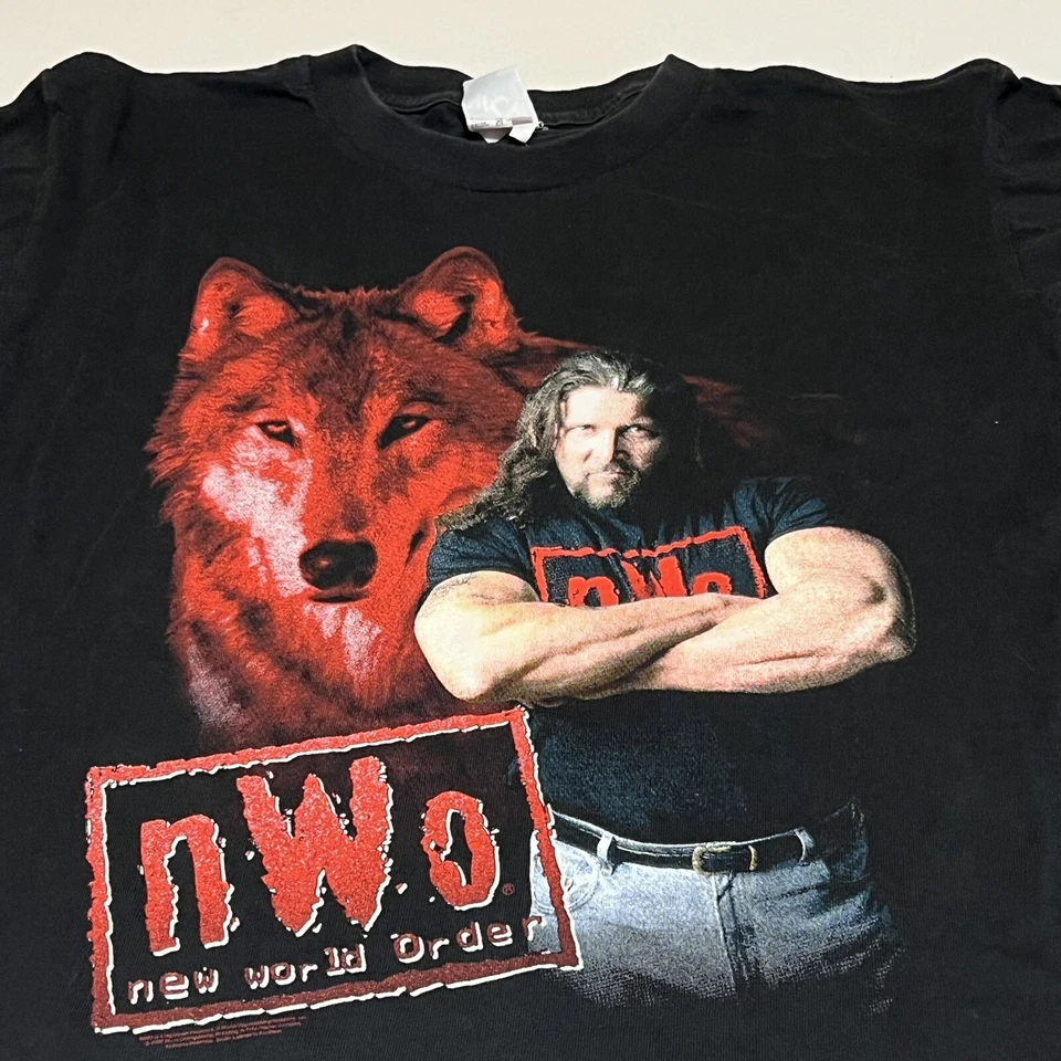 Camiseta De Colección Años 90 Nueva Orden Mundial Kevin Nash Wolfpac WCW Manga Larga Juvenil Talla Grande Niños Foto 2 de 4