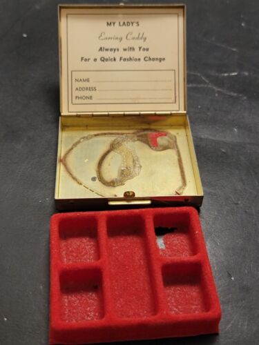 Vintage Gold Tone My Lady's Earring Caddy - Picture 7 of 7