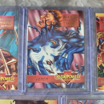 1995 Marvel Overpower Card Game Mission Maximum Carnage Cards
