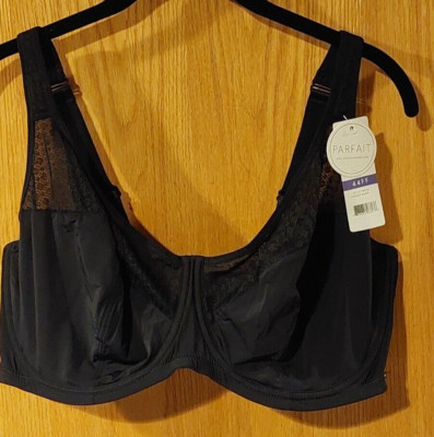 NWT Full Figure Parfait Bra P5412 Underwire size 44H Black -4907