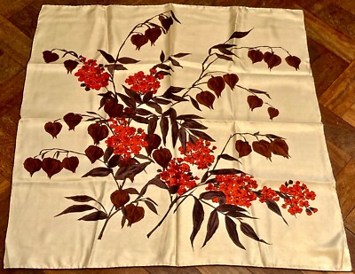 Vintage Richard Allan Allen silk Red cherry blossom floral? UK - Main Image