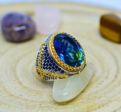 Fabulous Turkish Vintage Handmade Design With Blue