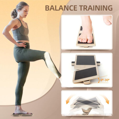 Single Leg Balance Board Wooden Ankle Foot Strengthener Trainer Balance Training