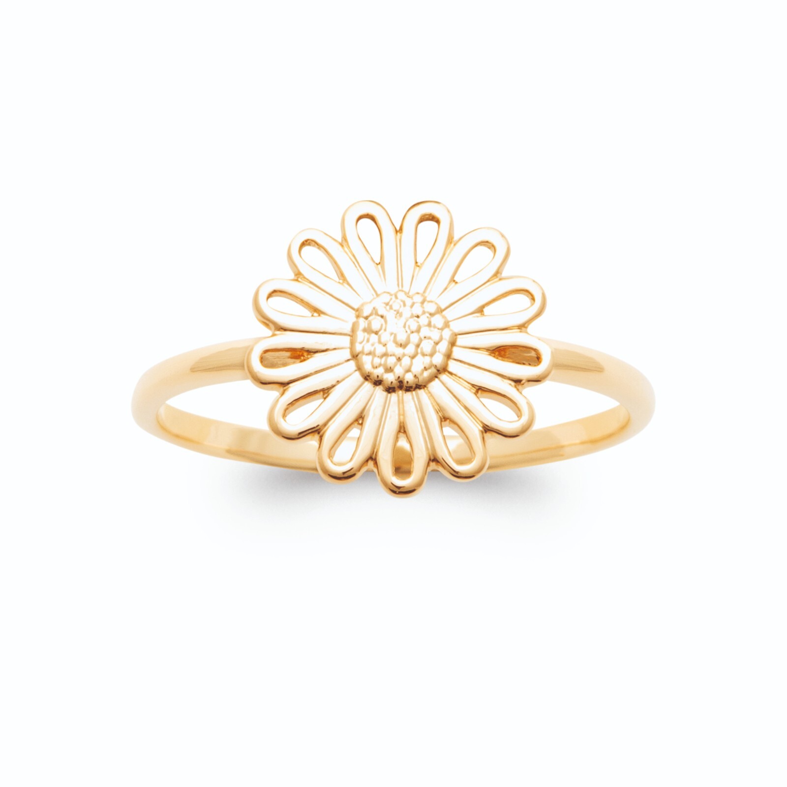 Bague or 18 carats motif fleur ajourée pour sublimer vos tenues d'été