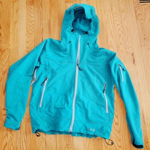 Rab Exodus 软壳夹克 女xl 绿松石连帽徒步户外冒险 Ebay