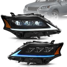 VLAND Headlights Amber LED Fit 2012-2015 Lexus RX W/ Startup Animation Blue Pair