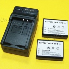 High Quality 2x 1160mAh Battery Travel Charger for Canon EOS REBEL T3 1100D USA