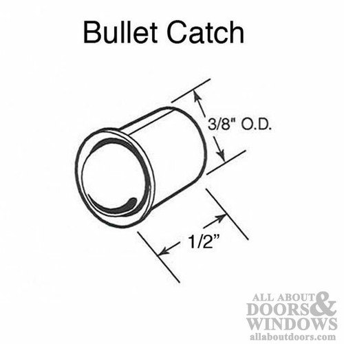 Bullet Catch, Mini 3/8 diameter, 1/2 length, 3/16 projection - Picture 2 of 2
