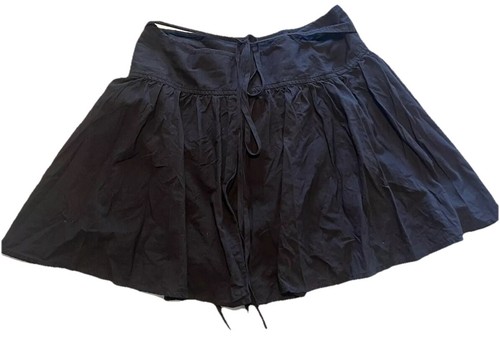 ANTHROPOLOGIE MAEVE WOMENS SKIRT SIZE 4 WRAP BLACK SHORT COTTON BLEND - Picture 9 of 9