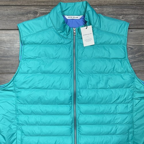 Peter Millar Men’s Crown Elite Puffer Vest Zip Billiard Blue Size XL NWT $200 - Picture 2 of 14